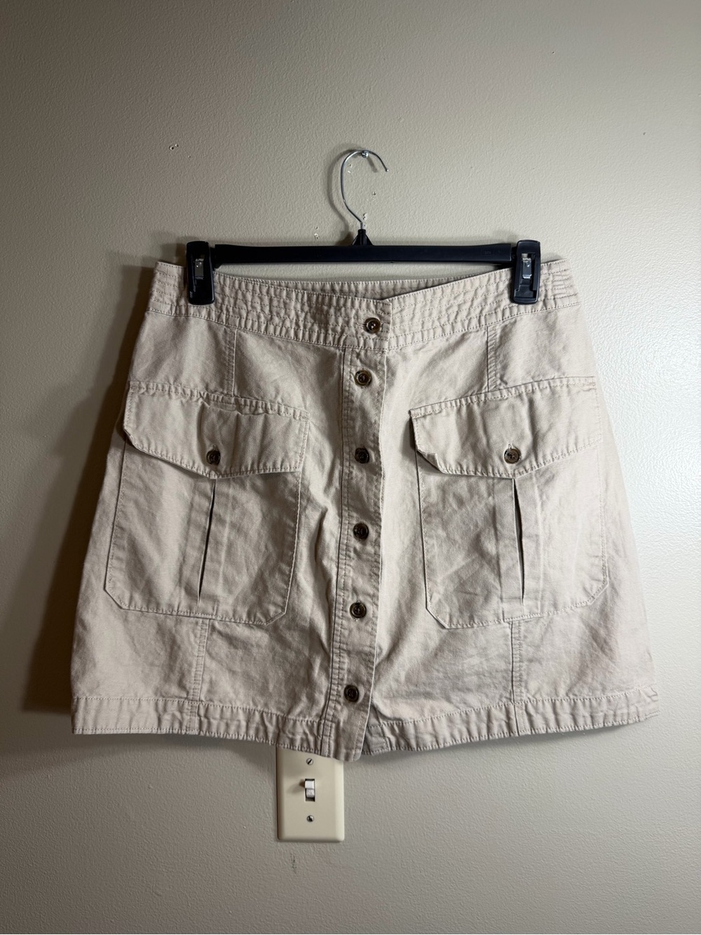 Banana Republic Linen Blend Utility Cargo Mini Skirt 14